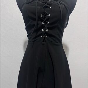 Black Lace-Up Romper